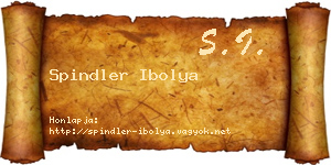 Spindler Ibolya névjegykártya